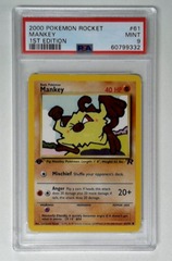 V1518: 2000: Mankey: 61/82: 1st Edition: Team Rocket: PSA: 9: MINT: 60799332